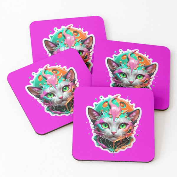 Item preview, Cute Kitty Cat Paint Splash Portrait designed and sold by TheArtOfPat.