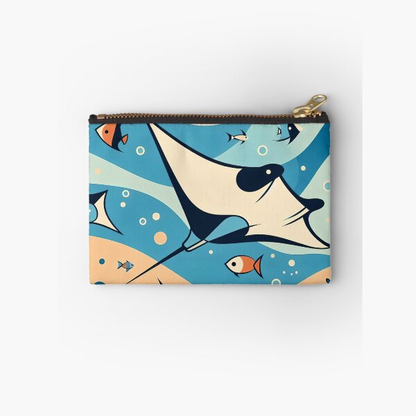 Item preview, manta ray colorful style with some sea creatures designed and sold by zzinthestore.