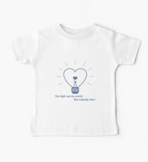 Glowing light bulb in the shape of a heart. Baby Tee