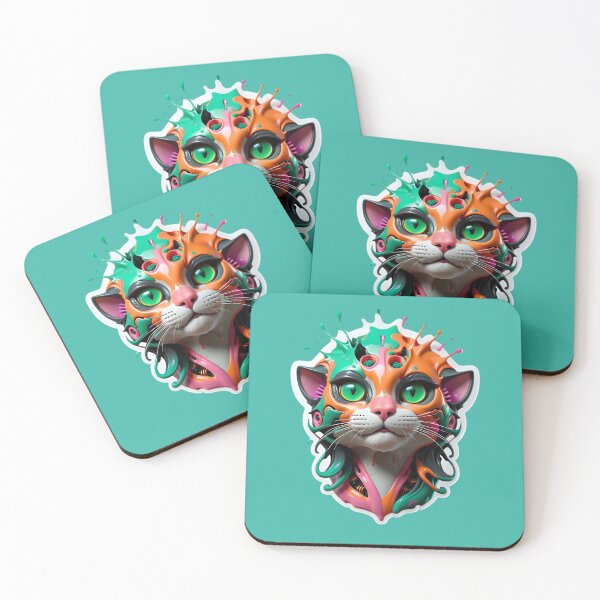 Item preview, Cute Kitty Cat Paint Splash Portrait designed and sold by TheArtOfPat.