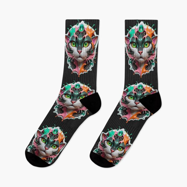 Artikelvorschau, Cute Kitty Cat Paint Splash Portrait entworfen und verkauft von TheArtOfPat.