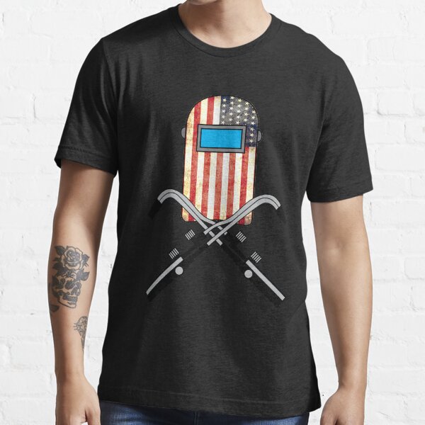 "American Welder USA Flag Welding Hood " Tshirt for Sale by melsens