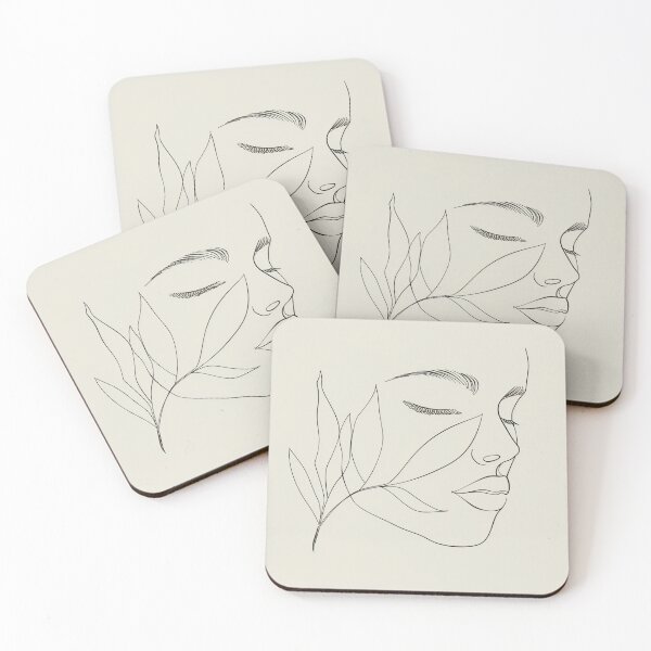 Item preview, Minimalist Line Art of Woman and Leaf designed and sold by palmyst.
