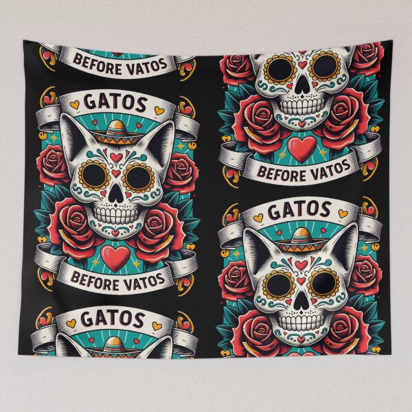 Item preview, Gatos Before Vatos Skeleton Cat Kitten Lover Grumpy Skull designed and sold by SOUDESIGN-vibe.