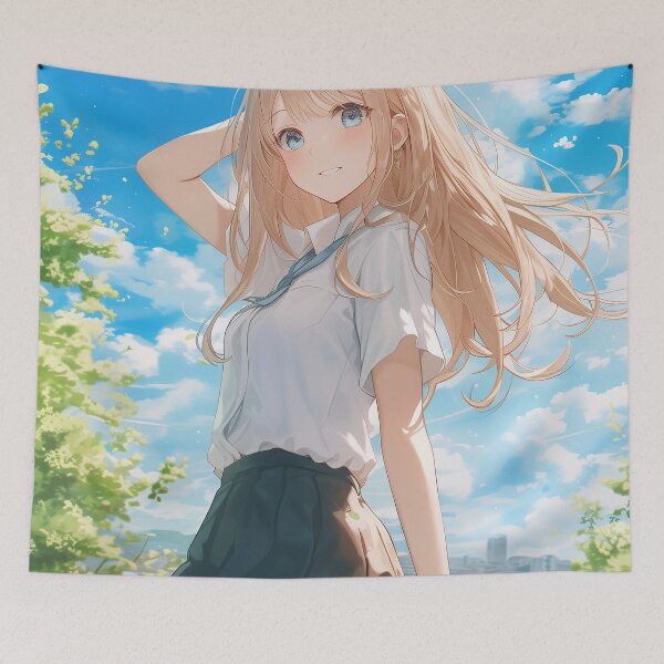 Item preview, a beautiful girl who smiles shyly designed and sold by Kawai Anime Shop.