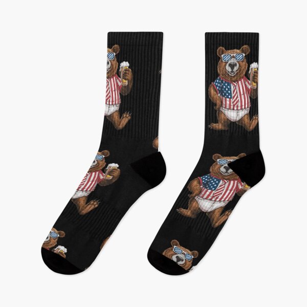 Item preview, Bear and beer in funny mode looks American designed and sold by marfanna.