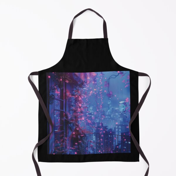 Item preview, Neon Bloom Balcony Over Cityscape designed and sold by palmyst.