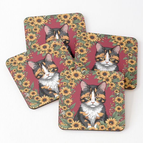 Item preview, Maryland Calico Cat And Black Eyed Susan Flowers 1 designed and sold by taiche.