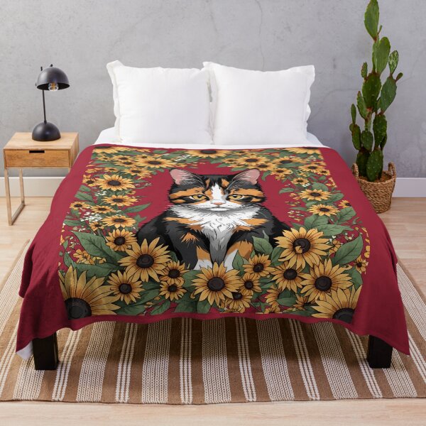 Item preview, Maryland Calico Cat And Black Eyed Susan Flowers 1 designed and sold by taiche.