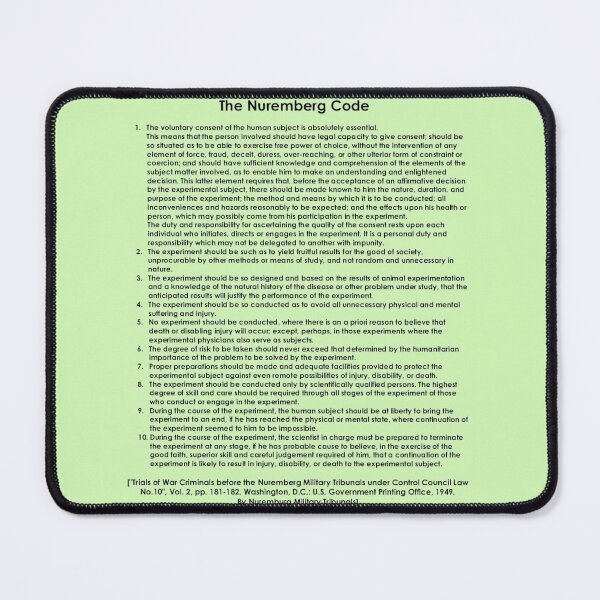 Item preview, Nuremburg Code designed and sold by Megan Bliss.
