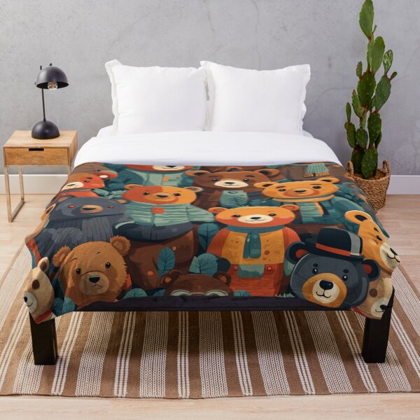 Item preview, Cute bears in the wood (Seamless pattern) designed and sold by Cutiespattern.
