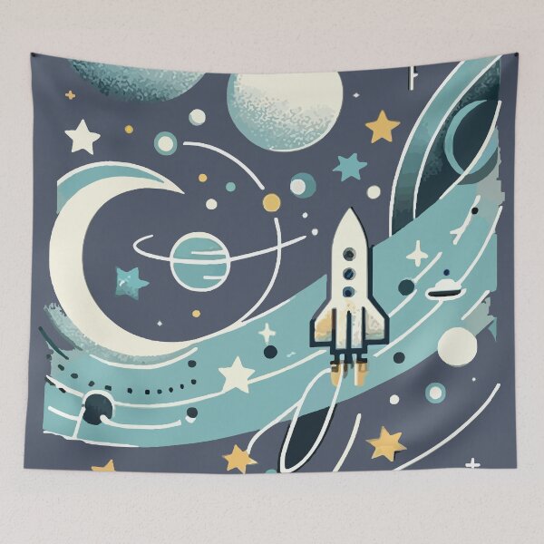 Item preview, Stellar Voyage - Whimsical Space Exploration Art designed and sold by FarBeyound.