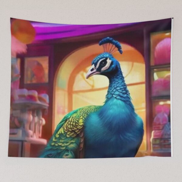 Item preview, Fantasy, ice, digital art, peacock, AI image, shop, retro, designed and sold by Gina-rin.