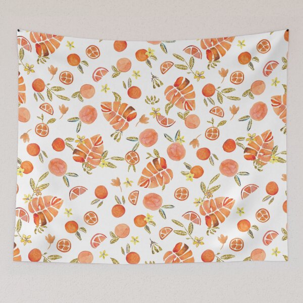 Item preview, Watercolor Sicilian Oranges Pattern with Glitter Effect designed and sold by aneladesigns.