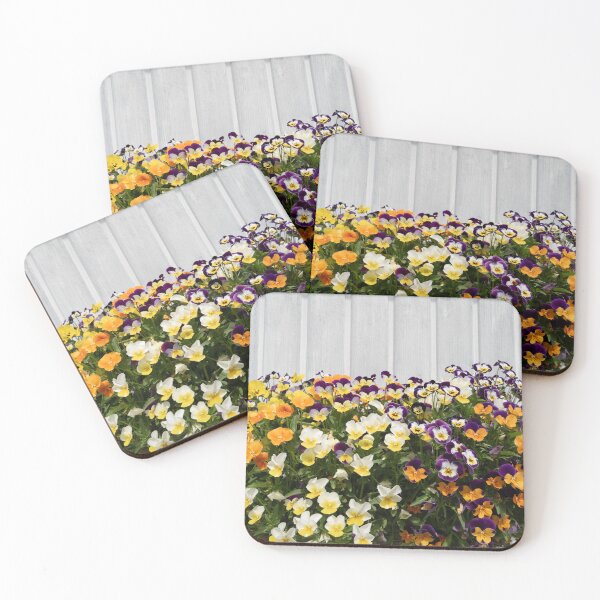 Item preview, Pansies in front of a white wooden façade designed and sold by Heidemüllerin.