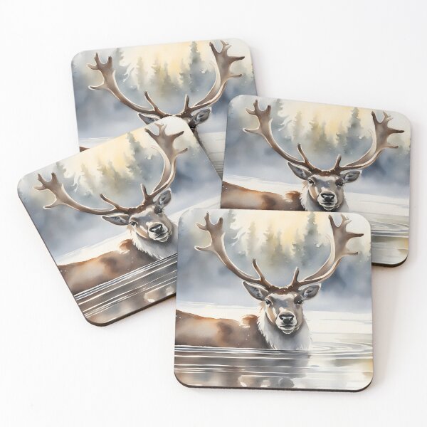 Item preview, Reindeer in a Lake designed and sold by CalmnessbyChoice.