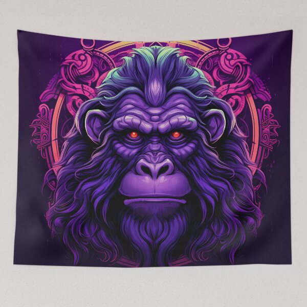 Item preview, “Elegancia de primates: logotipo morado de Gorilla Lux” designed and sold by Art-Vortex-fr.