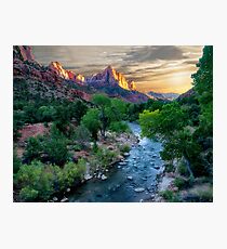 Sunset on the Virgin River - Zion National Park Photographic Print