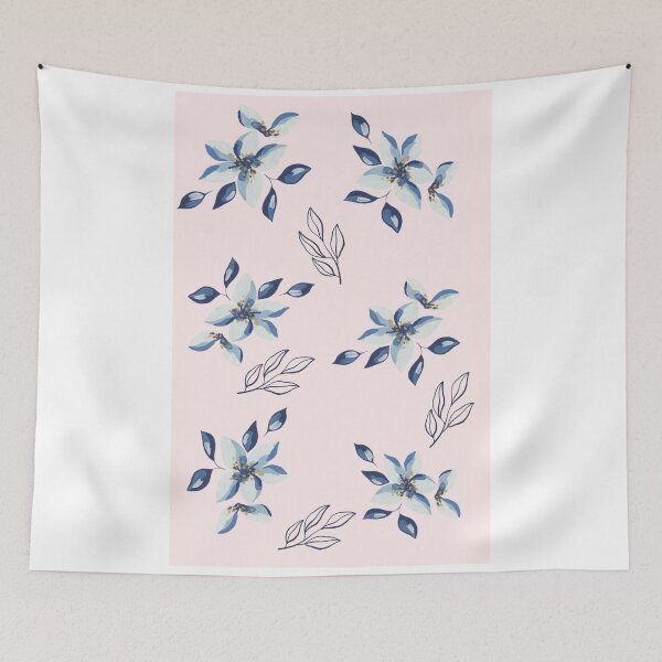 Item preview, Blue Floral Watercolor: A Serene Pattern designed and sold by herloque.