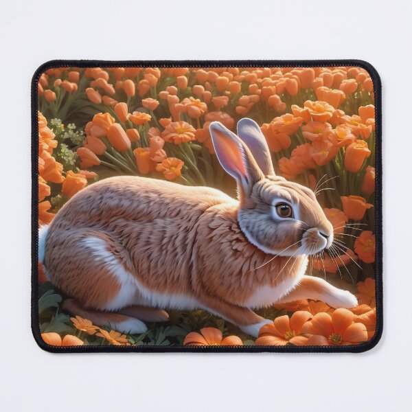 Item preview, Wild hare among flowers designed and sold by M-Y-A-R-T-.