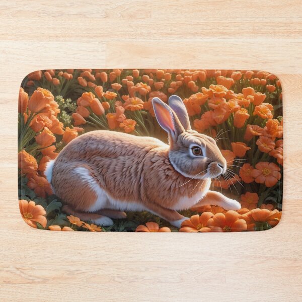 Item preview, Wild hare among flowers designed and sold by M-Y-A-R-T-.