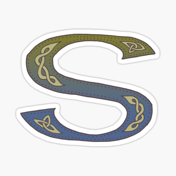 Celtic Knotwork Alphabet - Letter S Sticker