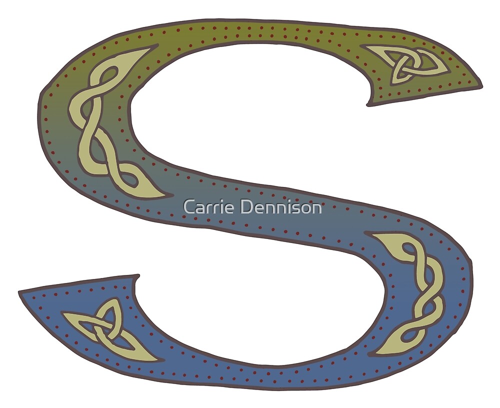 "Celtic Knotwork Alphabet - Letter S" By Carrie Dennison | Redbubble