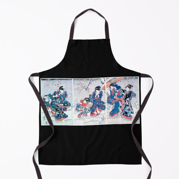 Item preview, Snow Fight Women Children Japan Utagawa Kunisada designed and sold by RocketshipRetro.