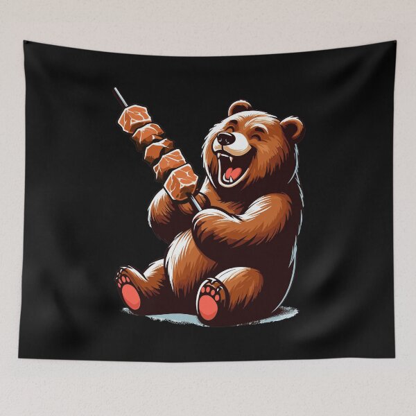 Item preview, Cute shashlik bear delicious barbecue gift designed and sold by Pineapple-Tree.