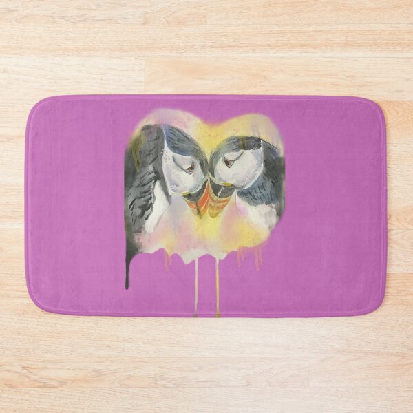 Item preview, Watercolor drip painting of Atlantic Puffin birds designed and sold by altairaleon.