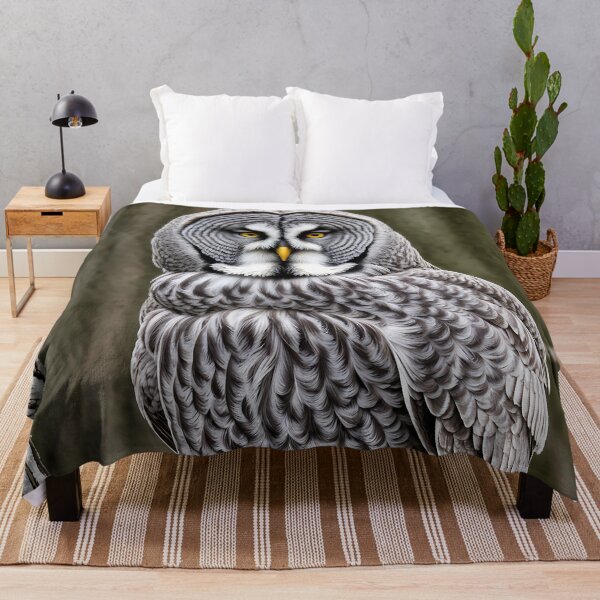 Item preview, Colorful Drawing of a Great Grey Owl designed and sold by Petalandfur.