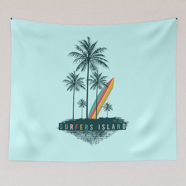 Item preview, Surfing season, palms, ocean and surfboat designed and sold by FleurDesign.