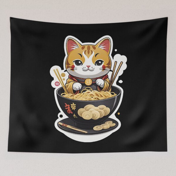 Item preview, Fideos Ramen Maneki Neko designed and sold by LiscaGraphicArt.