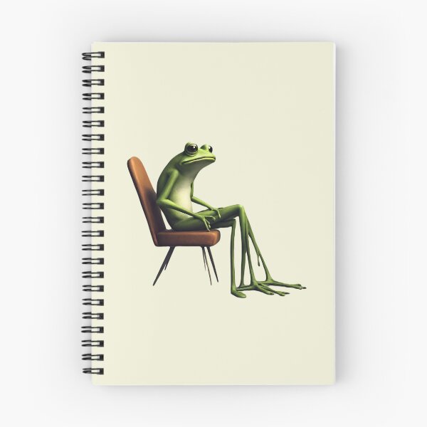 Item preview, A green frog with long legs on a chair designed and sold by Megan-creates.