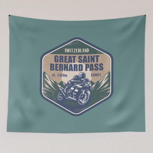 Item preview, Great St. Bernard Pass Switzerland Motorcycling Mountain Design designed and sold by CynthiaGraphics.