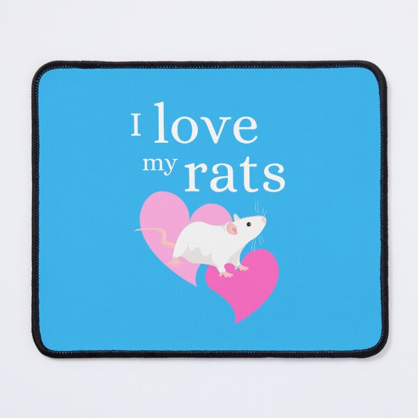 Item preview, White Rat Love with Hearts (On Light Blue) designed and sold by Icefyre-Art.