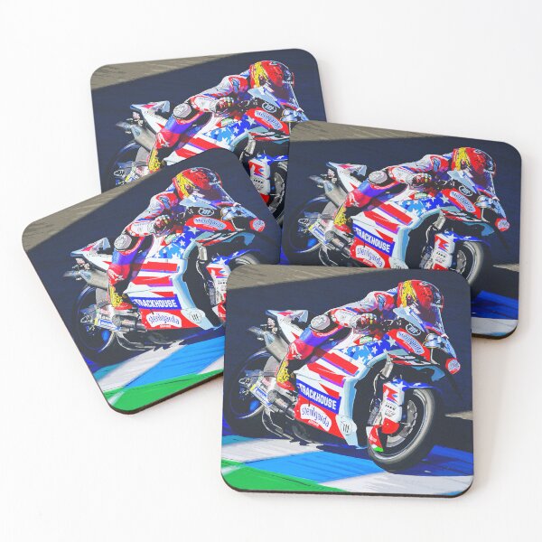 Item preview, Raúl Fernández on his 2024 MotoGP motorcycle coming out of a corner watercolor designed and sold by Rodissimus1984.