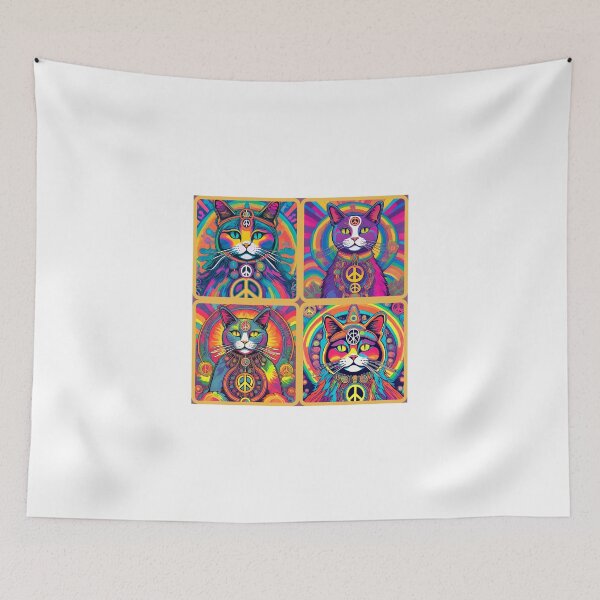 Item preview, Hippie Cats. Peace. Love. designed and sold by CreativeBizarre.