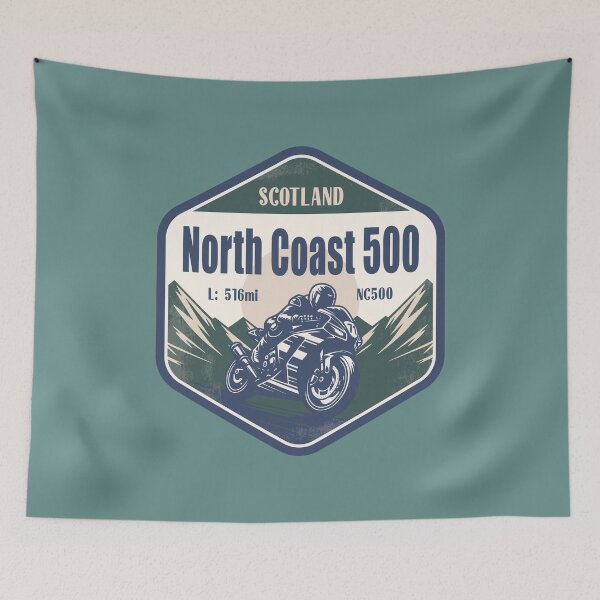Item preview, North Coast 500 NC500 Scotland Motorcycling Mountain Design designed and sold by CynthiaGraphics.