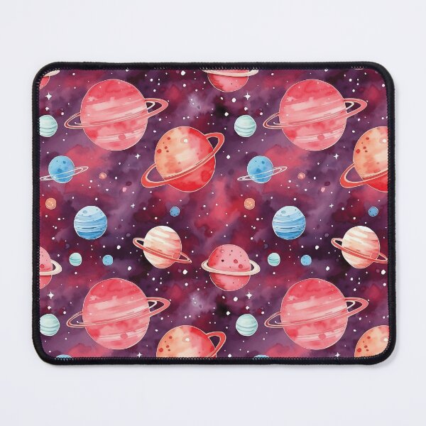 Item preview, Vibrant Watercolor Dancing Planets Red Haze designed and sold by solarluminosity.