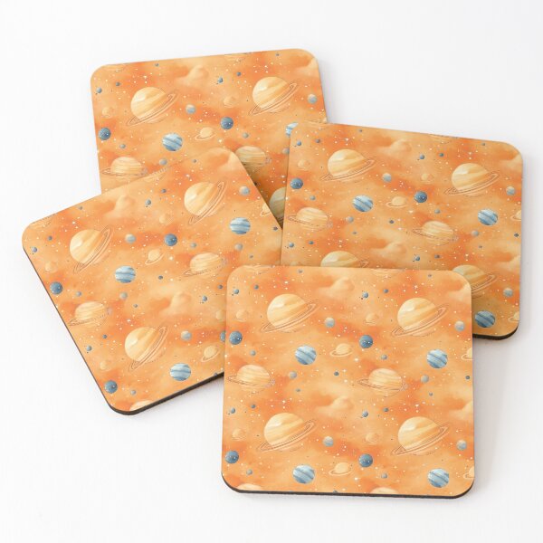 Item preview, Vibrant Watercolor Dancing Planets Orange Supreme  designed and sold by solarluminosity.