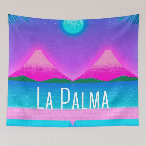 Item preview, La Palma at night (Vaporwave Neon Colors Edition) designed and sold by asanaworld.