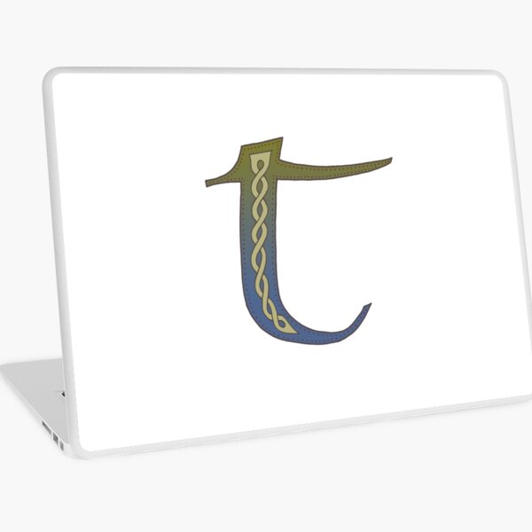 Celtic Knotwork Alphabet - Letter T Laptop Skin