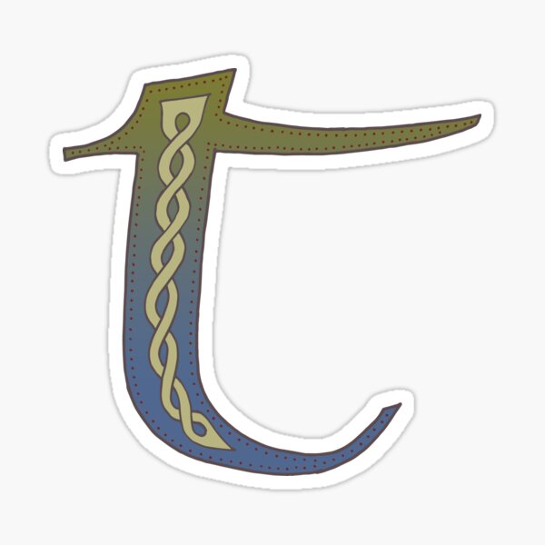 Celtic Knotwork Alphabet - Letter T Sticker