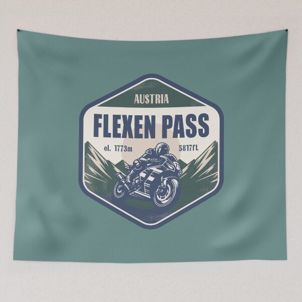 Item preview, Flexen Pass Austria Motorcycling Mountain Design designed and sold by CynthiaGraphics.