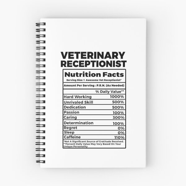 Item preview, Veterinary Receptionist Nutritional Facts - Funny Vet Receptionist  designed and sold by TeesYouWant.