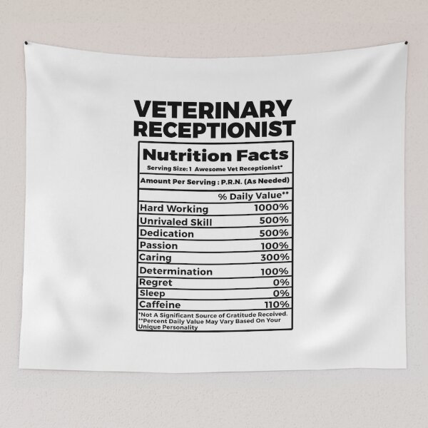 Item preview, Veterinary Receptionist Nutritional Facts - Funny Vet Receptionist  designed and sold by TeesYouWant.
