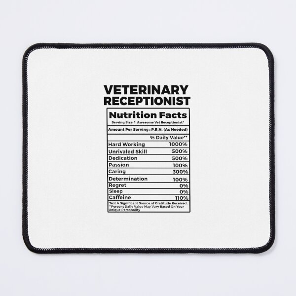 Item preview, Veterinary Receptionist Nutritional Facts - Funny Vet Receptionist  designed and sold by TeesYouWant.