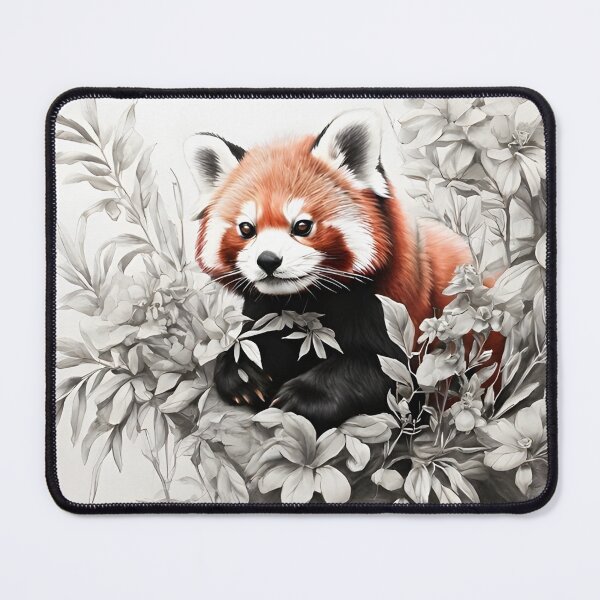 Item preview, Black and white Red Panda pencil drawing designed and sold by Pencil-Art.