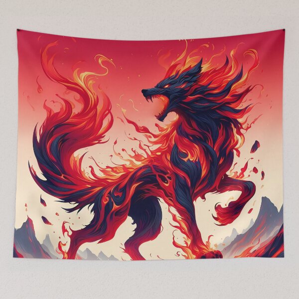 Item preview, Lava Fire Wolf, Ai Generated Art  designed and sold by ACC .
